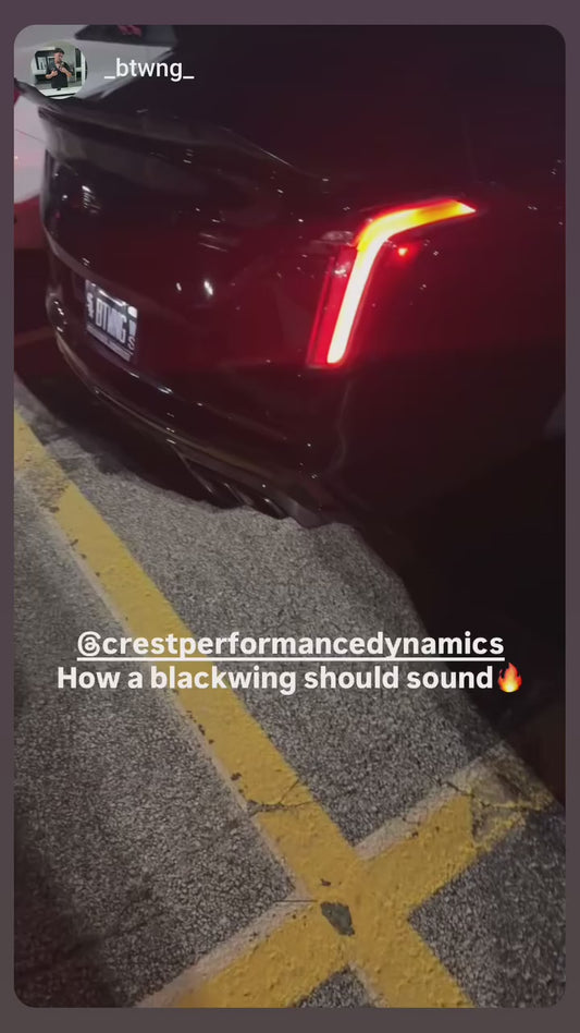 Cadillac CT4-V Blackwing 12" Oval Resonators Retro-Slip OEM Tip Axleback Exhaust