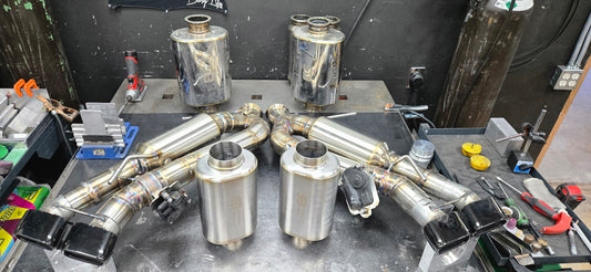 Cadillac CT4-V Blackwing 14" Stainless Muffler Retro-Slip OEM Tip Axleback Exhaust