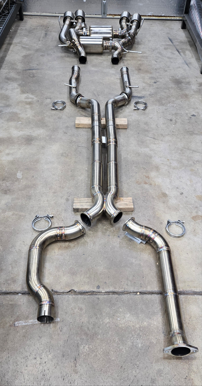 Valveless ATS-V Tig Welded 3" Catback Exhaust 12" Oval Resonators
