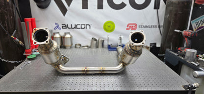 Cadillac CT4-V Blackwing Catless "Resonated" Downpipes WITH CROSSOVER TUBE